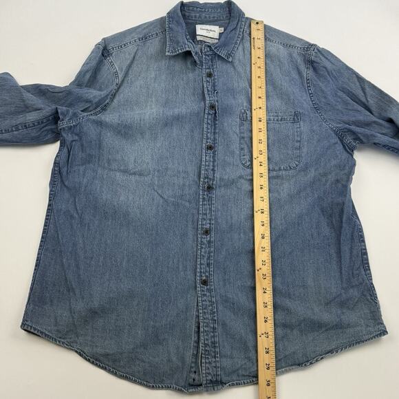 Goodfellow & Co Standard Fit Denim Long Sleeve Button Up Shirt Size XL Cotton - Picture 7 of 10